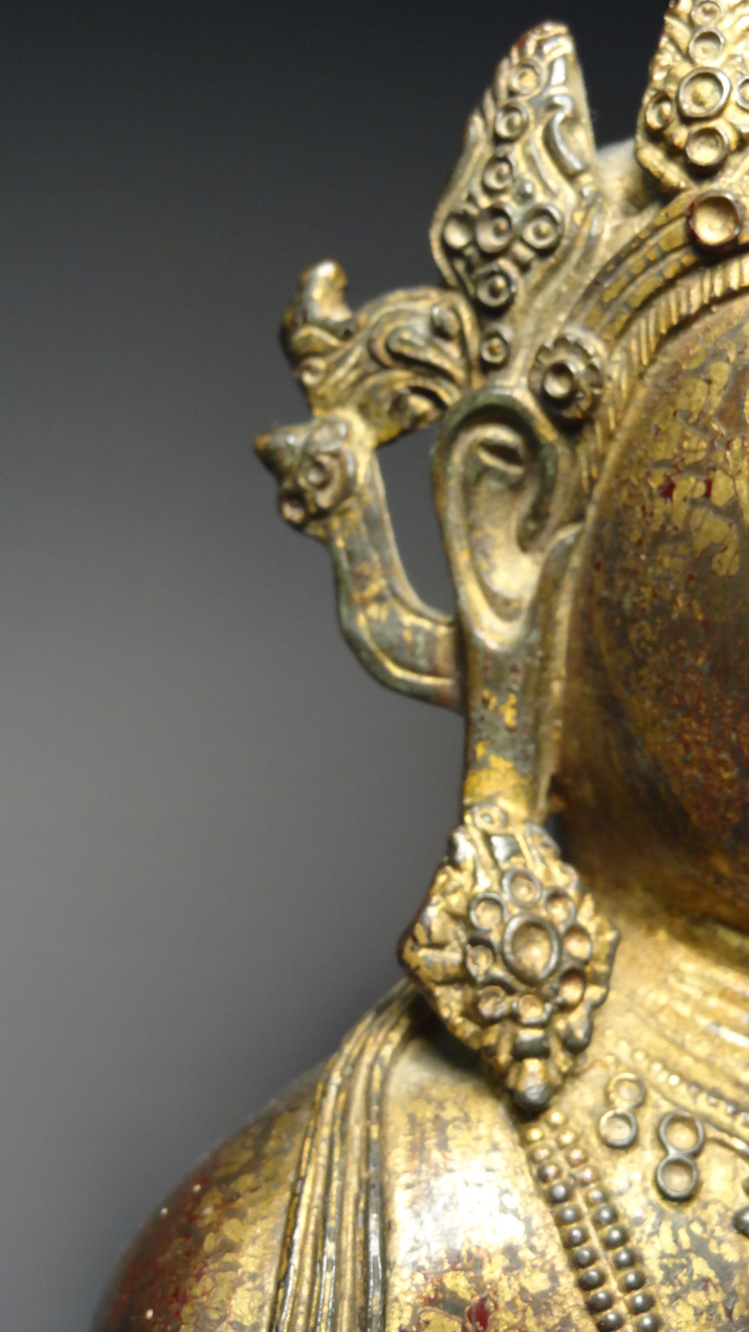 A fine and large Gilt bronze Sino-Tibetan seated figure of Amitayus 19thC
