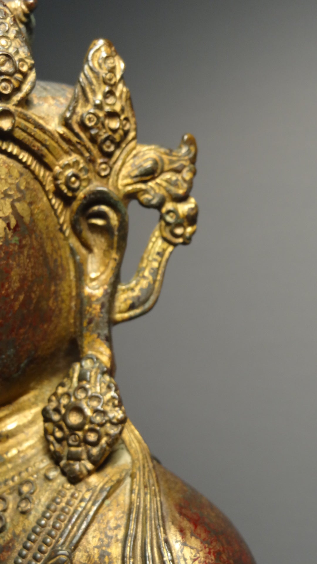 A fine and large Gilt bronze Sino-Tibetan seated figure of Amitayus 19thC