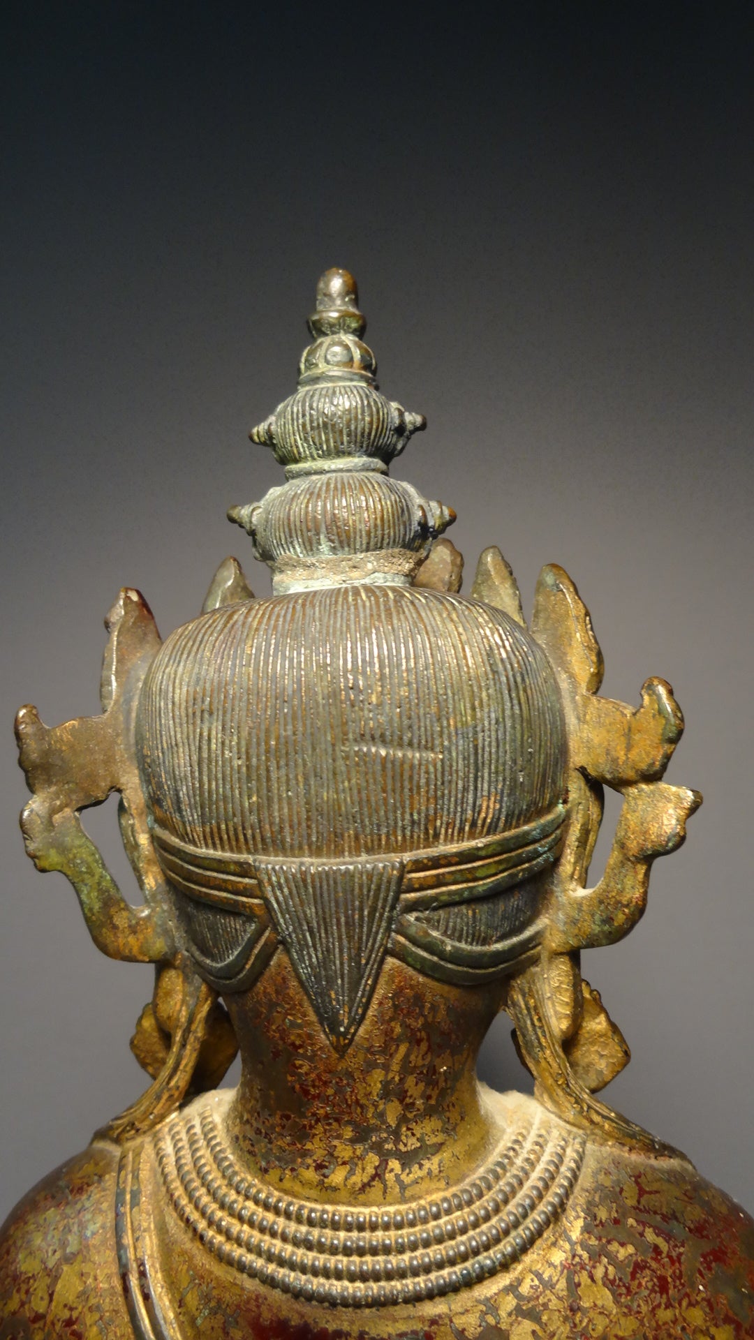 A fine and large Gilt bronze Sino-Tibetan seated figure of Amitayus 19thC