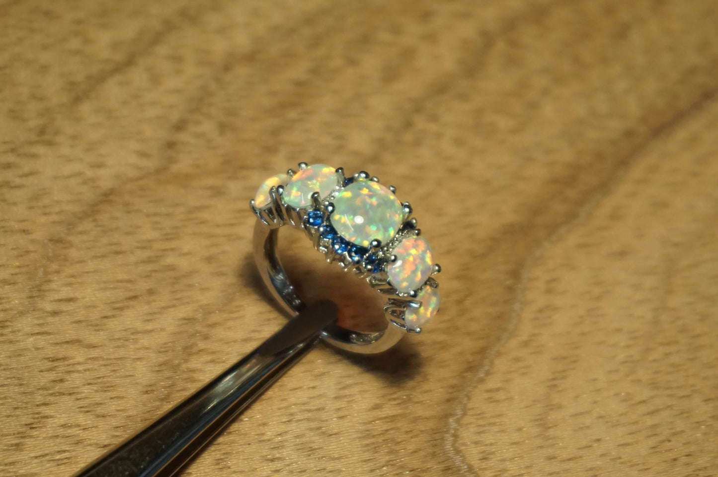 Silver plated ring with Gem Stones