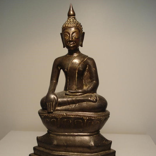 A Fine Bronze Thai seated figure of Buddha 15th c - AIE011